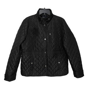 Chaps Black Quilted Jacket Size XL